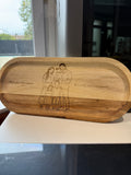 Plateau en bois gravé photo de famille – Cadeau personnalisé fait main