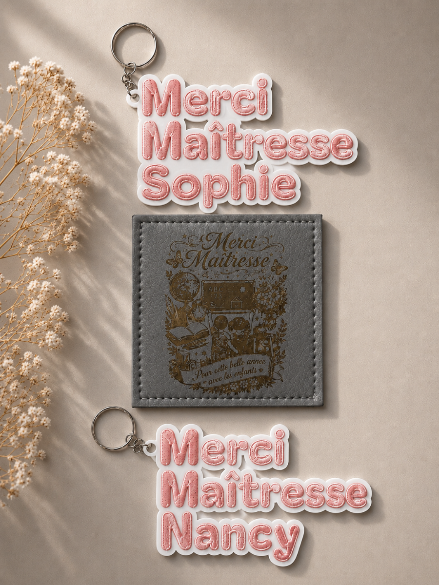 Porte-Clés "Merci Maîtresse" Personnalisé