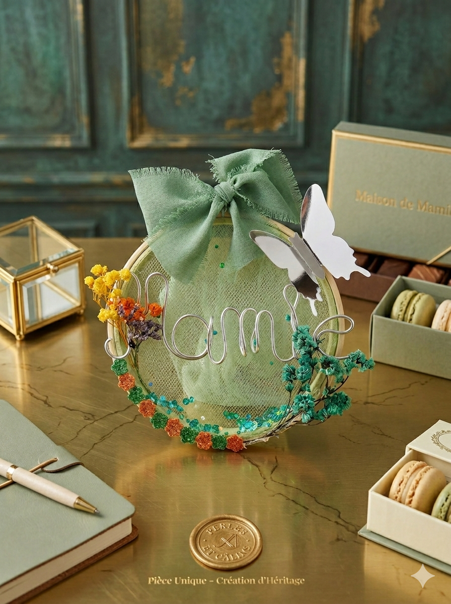 Couronne de Fleurs Séchées Personnalisée au Prénom