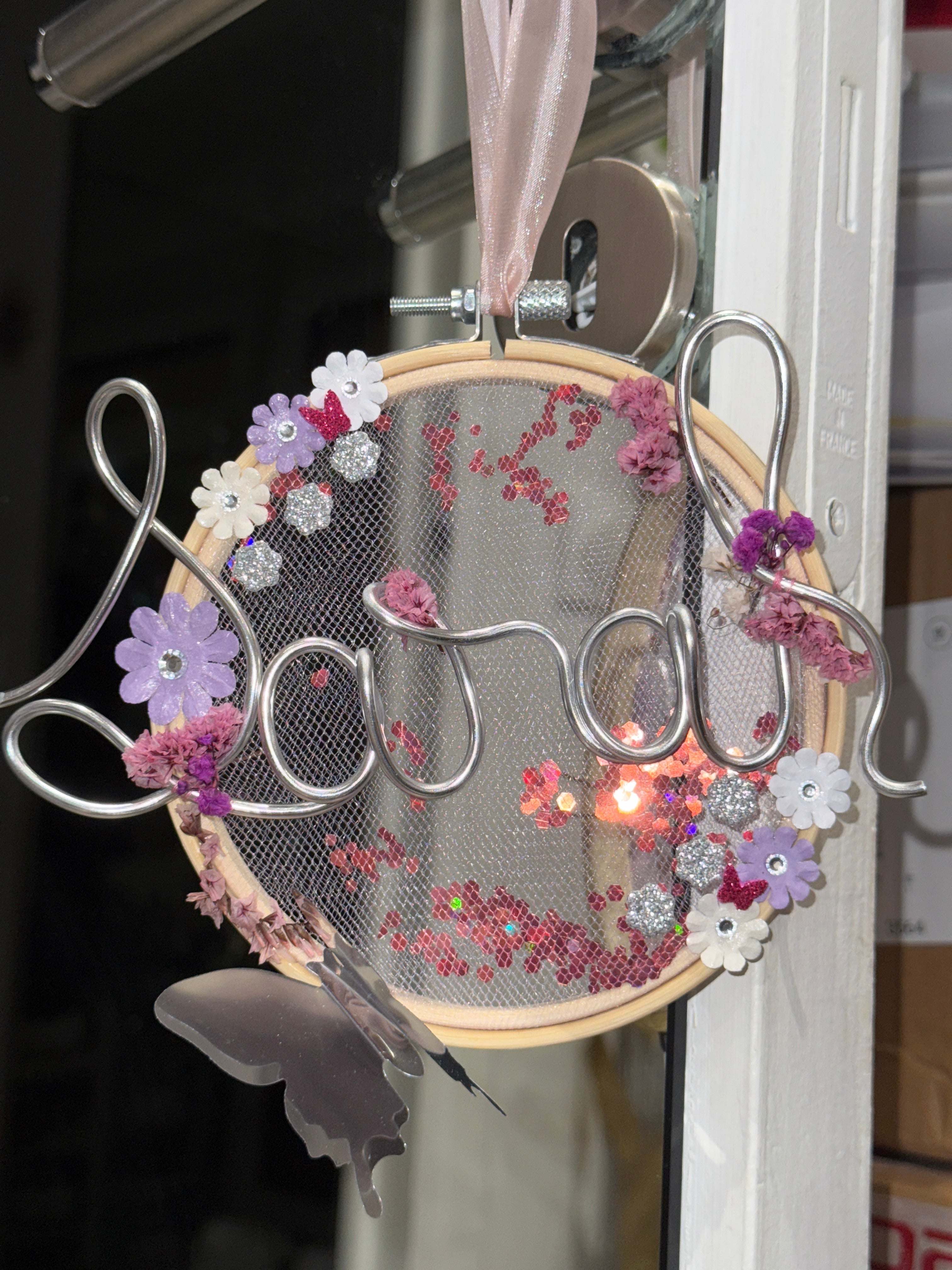 Couronne de Fleurs Séchées Personnalisée au Prénom