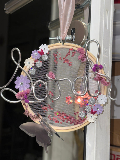 Couronne de Fleurs Séchées Personnalisée au Prénom