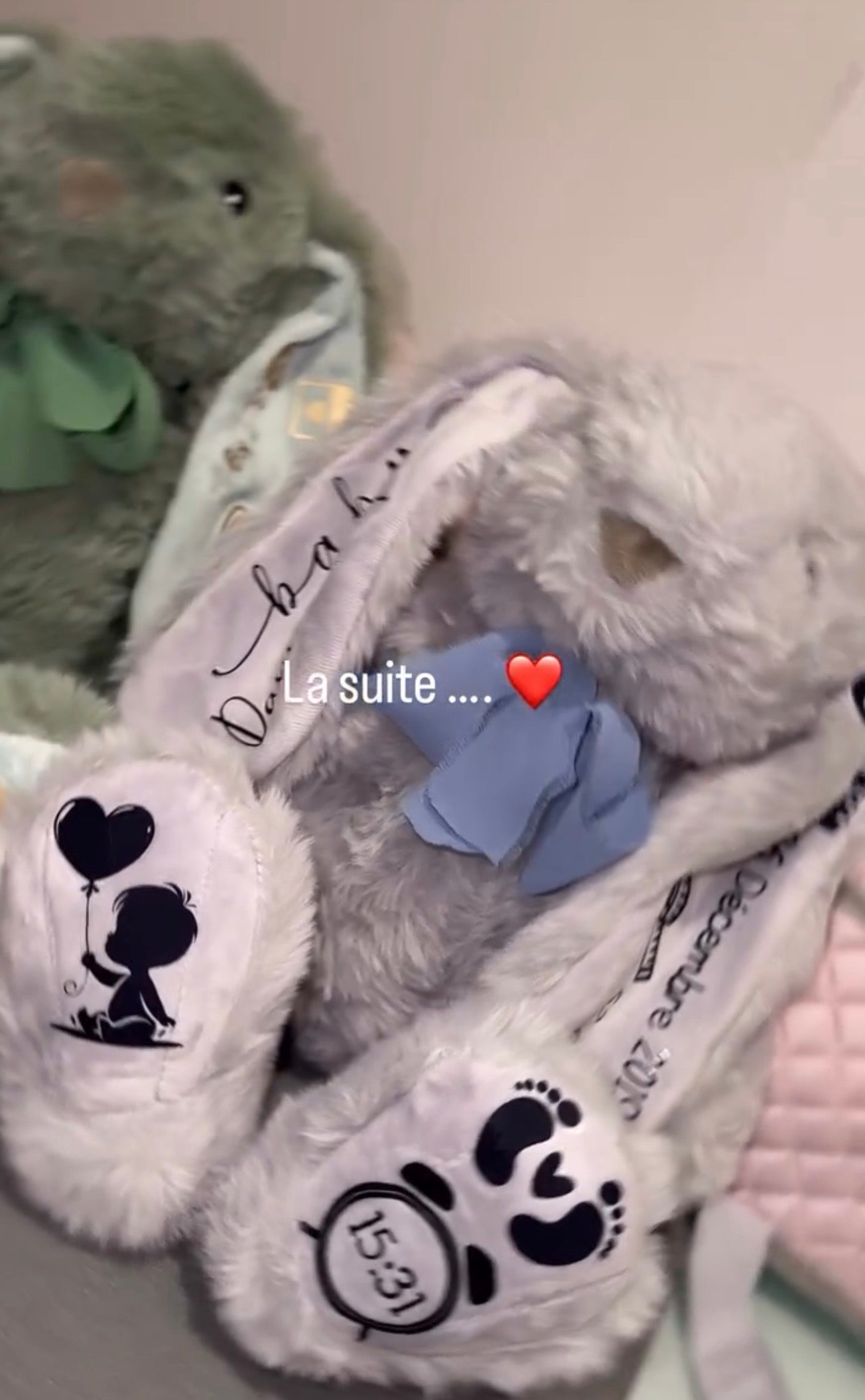 Peluche Lapin Personnalisée - Cadeau de Naissance Gravé