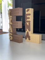 Lettres du prénom personnalisées façon briques de construction, décoration originale pour chambre d'enfant