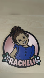 Portrait 3D Personnalisé d'Enfant — Déco Murale avec Prénom, Fait à partir d'une Photo